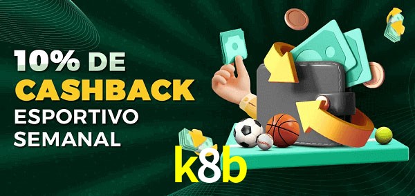 10% de bônus de cashback na k8b